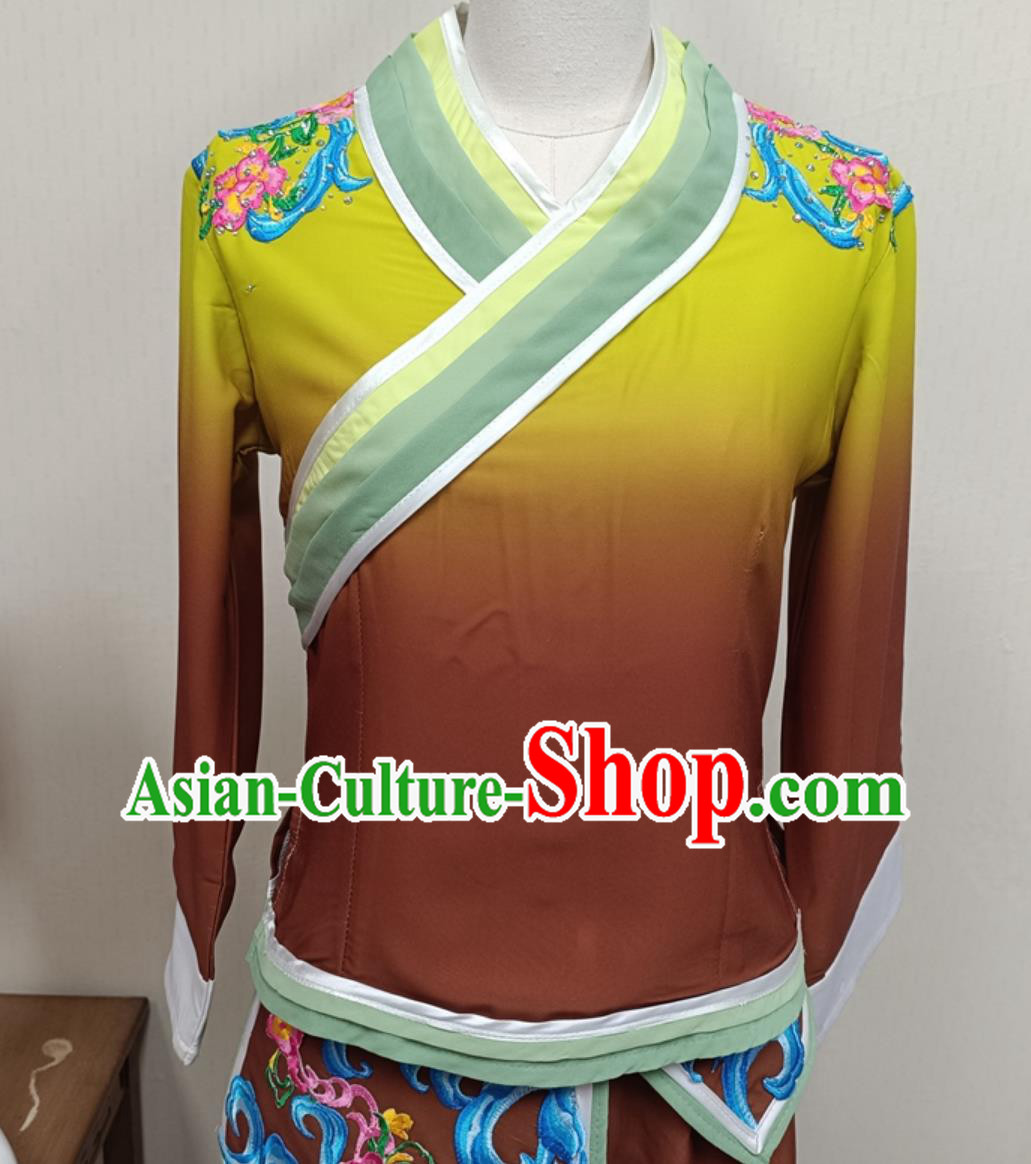 Chinese Performance Costume Dance Outfit Women Group Dance Tea Picking Classical Dance Clothing Chinese Performance Costume Dance Outfit Women Group Dance Tea Picking Classical Dance Clothing