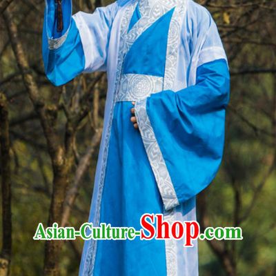 Mens Hanfu Traditional Chinese Scholar Gown Ancient Gentleman Zhiju Robe Long Half Sleeve Outfit