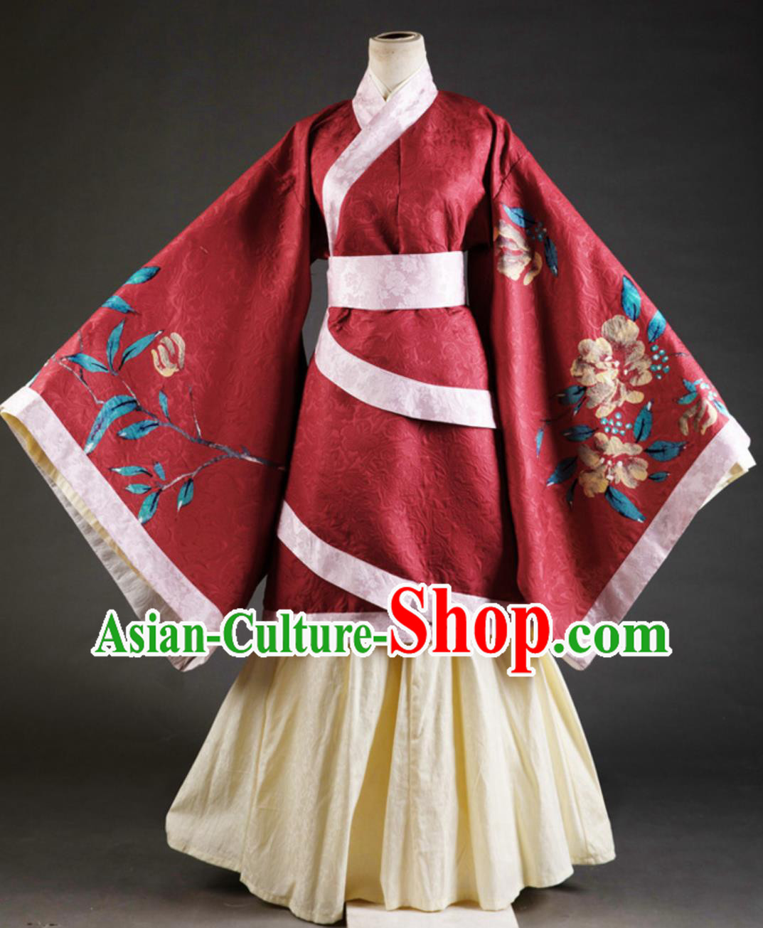 Hanfu Traditional Gown Ancient Chinese Women Dress Han Dynasty Red Double Wrap Quju Robe Hanfu Traditional Gown Ancient Chinese Women Dress Han Dynasty Red Double Wrap Quju Robe