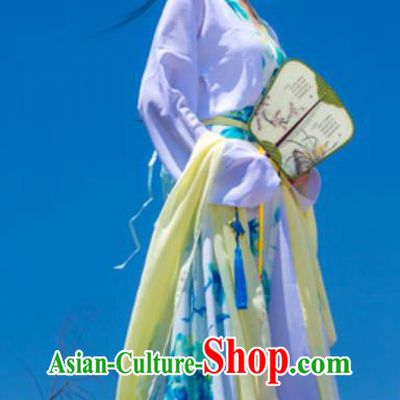 Chinese Song Dynasty Printed Chiffon Duijin Ruqun Traditional Hanfu Dress