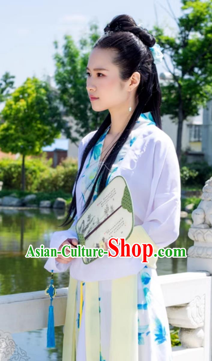 Chinese Song Dynasty Printed Chiffon Duijin Ruqun Traditional Hanfu Dress Chinese Song Dynasty Printed Chiffon Duijin Ruqun Traditional Hanfu Dress