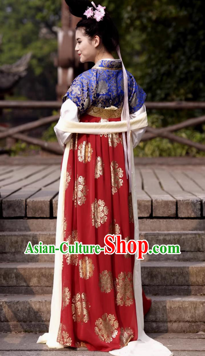 Half Sleeve Chinese Tang Dynasty Qixiong Ruqun Traditional Chinese Hanfu Dress Half Sleeve Chinese Tang Dynasty Qixiong Ruqun Traditional Chinese Hanfu Dress