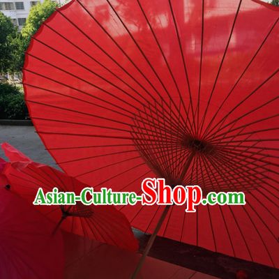 Classical Dance Large Umbrella Traditional Chinese Wedding Umbrella Handmade Hanfu Red Silk Umbrella