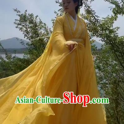 Traditional Yellow Hanfu Dress Song Dynasty Princess Costume Ancient Chinese Fairy Clothing