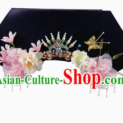 Chinese Handmade Wings Manchu Empress Headwear Empresses in the Palace Qing Palace Ancient Costume Headpiece