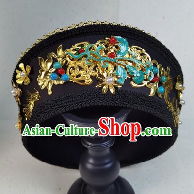 Empress Noble Consort Hat Handmade Diadem Hair Accessory Ruyi Zhuan Style Qing Dynasty Manchu Headpiece