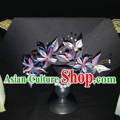 Ancient Chinese Style Handmade Hair Accessory Butterfly Love Flower Manchu Headpiece Qing Dynasty Royal Princess Consort Hair Ornament
