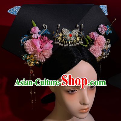 Qing Dynasty Palace Manchu Headpiece Zhen Huan Zhuan Style Large Wings Hair Ornament Photography Hair Accessory