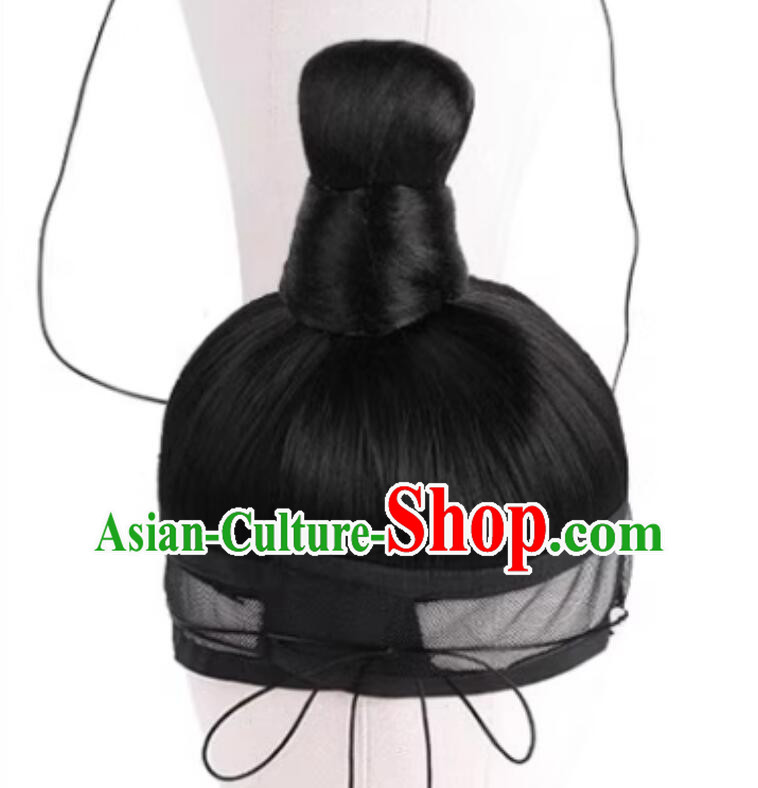 Handmade Ming Dynasty Scholar Wig Ancient Warrior Hairpiece Handmade Ming Dynasty Scholar Wig Ancient Warrior Hairpiece