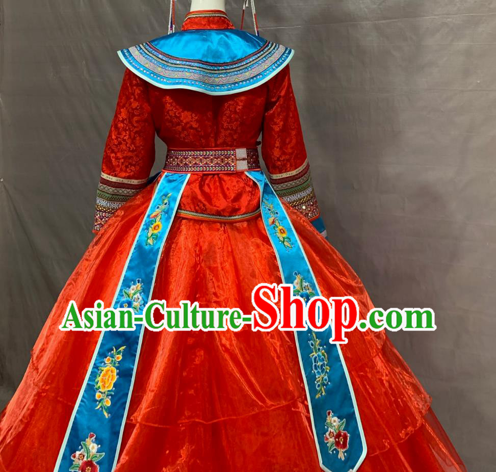 She Ethnic Minority Costume Chinese Women Wedding Embroidered Traditional Phoenix Crown Clothing