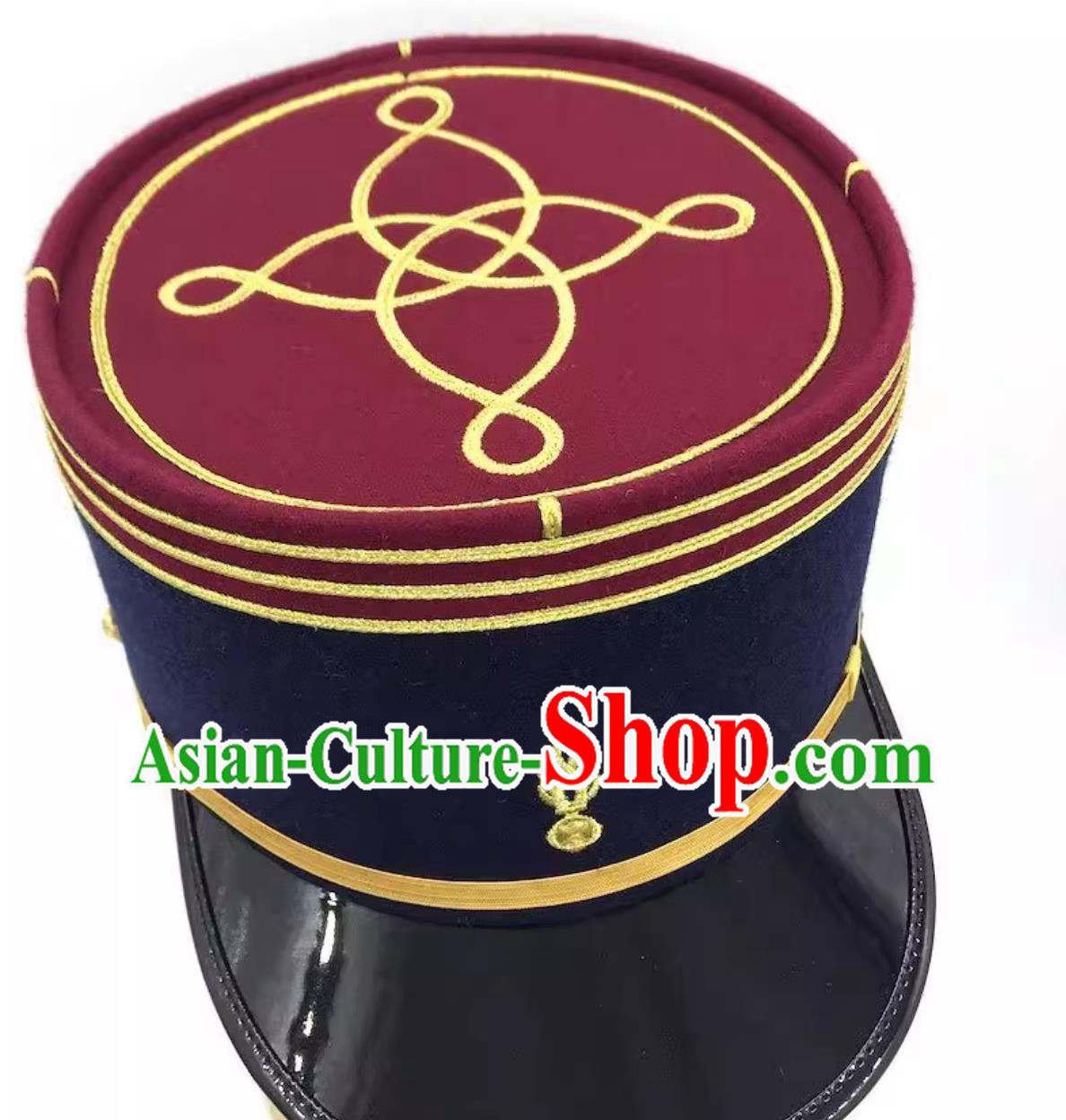 French Kepi Hat Round Cylinder Flat Top Cap European Replica Headdress French Kepi Hat Round Cylinder Flat Top Cap European Replica Headdress