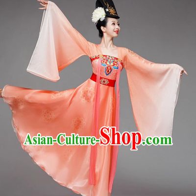 Classical Dance Costume Women Chinese Style Wide Sleeve Hanfu Dress Ancient Tang Dynasty Dance Attire