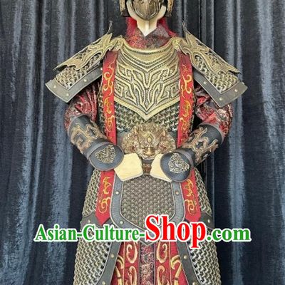 Ancient General Armor War Robe Song Dynasty Armor Traditional Chinese Soldier Performance Costume
