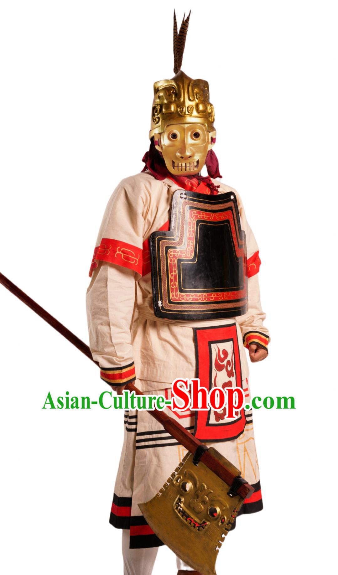 Chinese Armor Shang Dynasty Style Leather Armor Complete Weapon And Costume Set Chinese Armor Shang Dynasty Style Leather Armor Complete Weapon And Costume Set