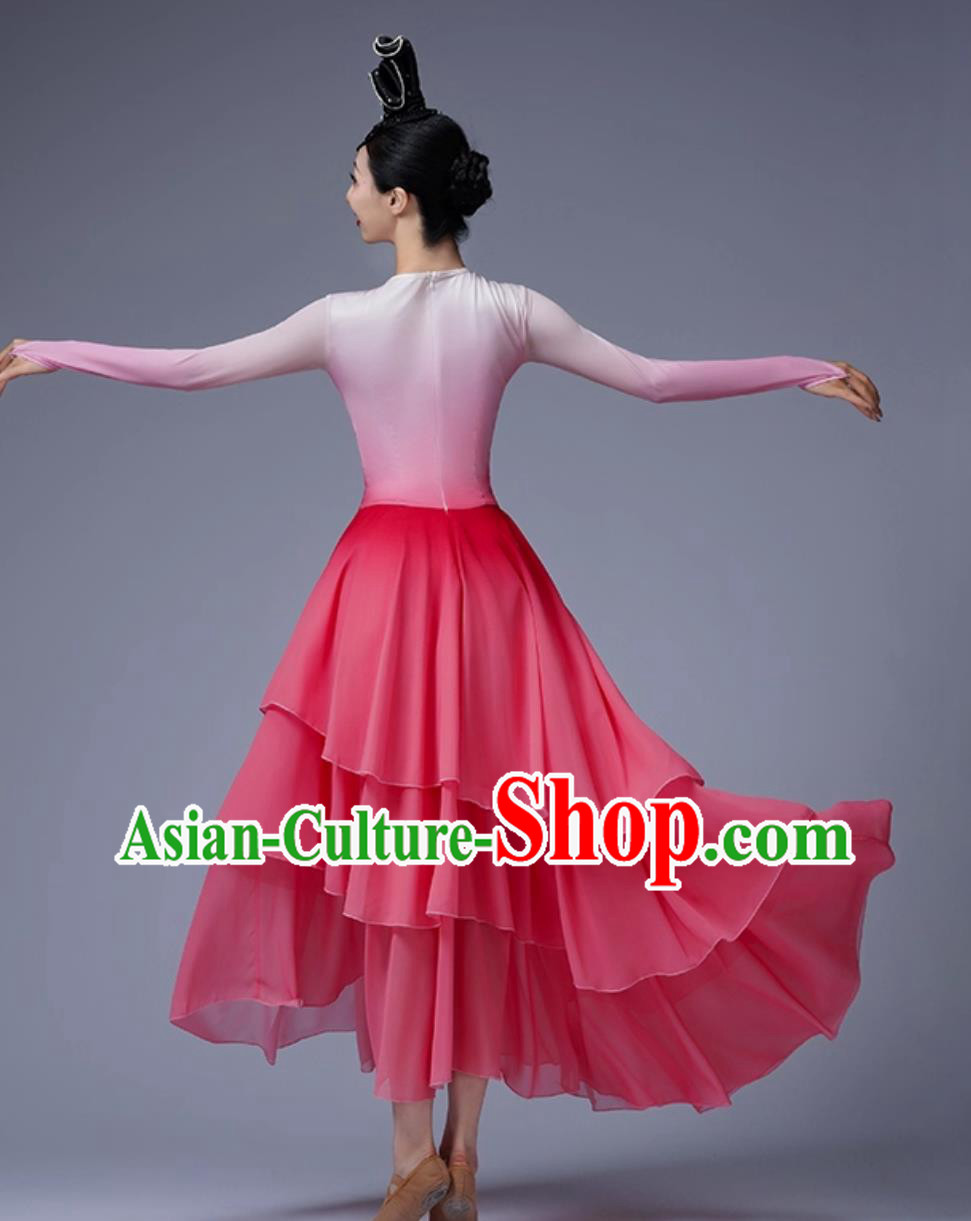 Chinese Classical Dance Costume Women Falling Petals Dance Attire Umbrella Dance Dress Chinese Classical Dance Costume Women Falling Petals Dance Attire Umbrella Dance Dress