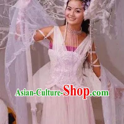 Hong Kong TV Series The Monkey King Zi Lan Fairy Costume Ancient Chinese Goddess Attire Traditional Hanfu Dress