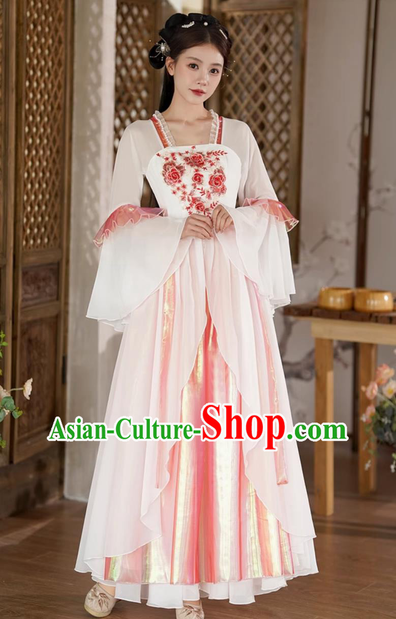 White Chinese Hanfu Dance Costume Classical Performance Dress Ancient Women Modern Modified Clothing White Chinese Hanfu Dance Costume Classical Performance Dress Ancient Women Modern Modified Clothing