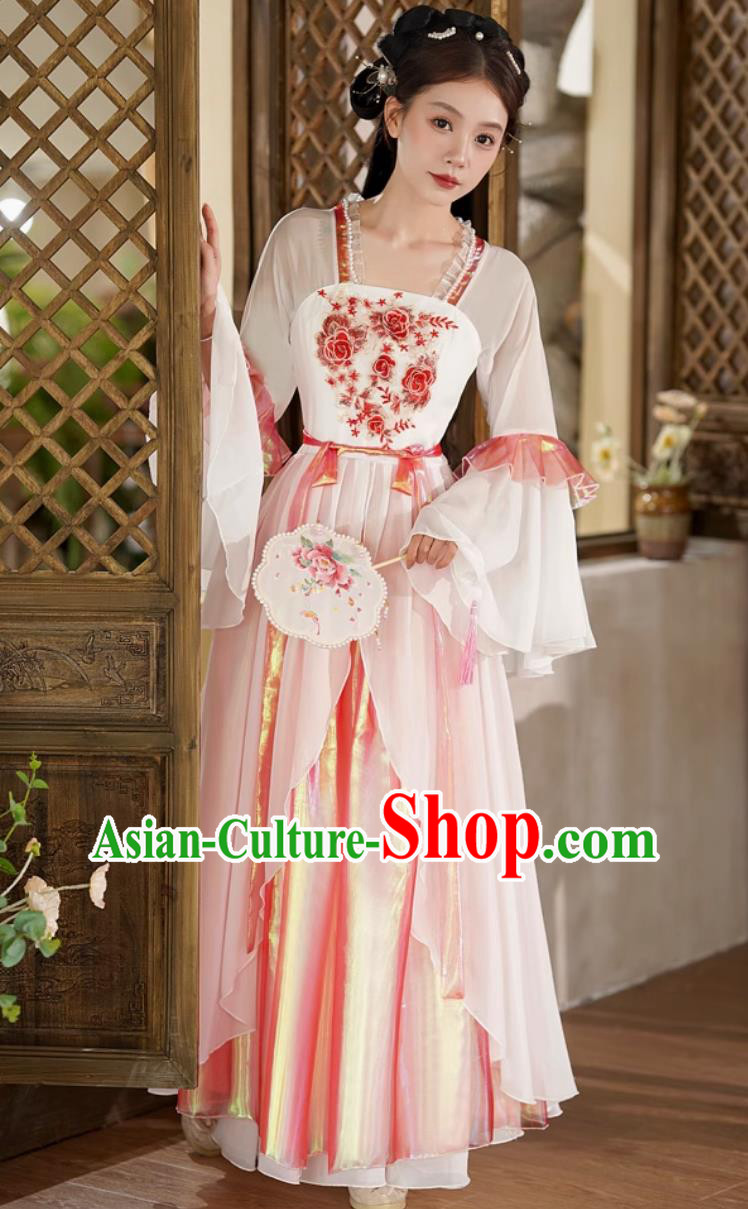 White Chinese Hanfu Dance Costume Classical Performance Dress Ancient Women Modern Modified Clothing White Chinese Hanfu Dance Costume Classical Performance Dress Ancient Women Modern Modified Clothing