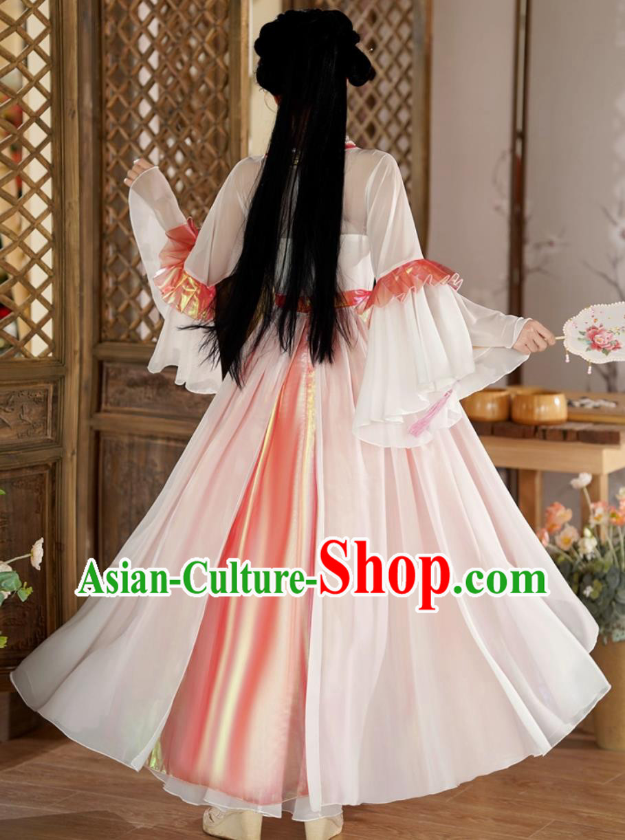 White Chinese Hanfu Dance Costume Classical Performance Dress Ancient Women Modern Modified Clothing White Chinese Hanfu Dance Costume Classical Performance Dress Ancient Women Modern Modified Clothing