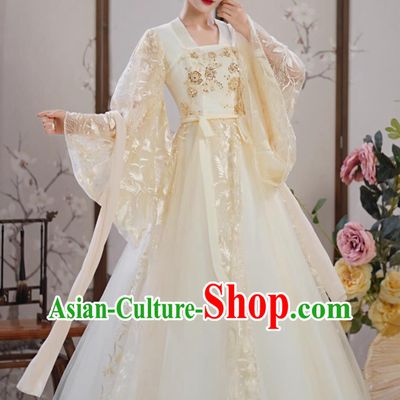 Modified Hanfu Women Wide Sleeve Fairy Dress Ancient Chinese Dance Performance Costume