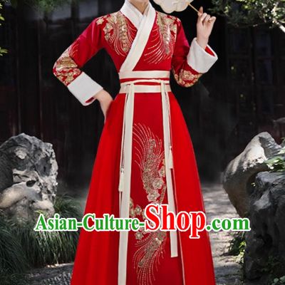 Winter Hanfu Dance Costume Classical Performance Red Outfit Modified Chinese Style Chinese Fashion