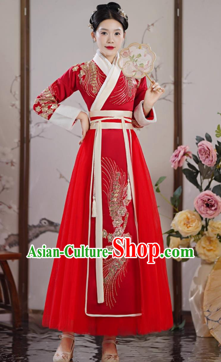 Winter Hanfu Dance Costume Classical Performance Red Outfit Modified Chinese Style Chinese Fashion Winter Hanfu Dance Costume Classical Performance Red Outfit Modified Chinese Style Chinese Fashion