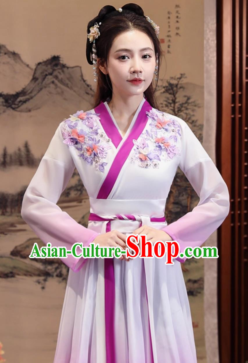 Purple Hanfu Women Classical Dance Performance Outfit Modified Chinese Ancient Dress Purple Hanfu Women Classical Dance Performance Outfit Modified Chinese Ancient Dress