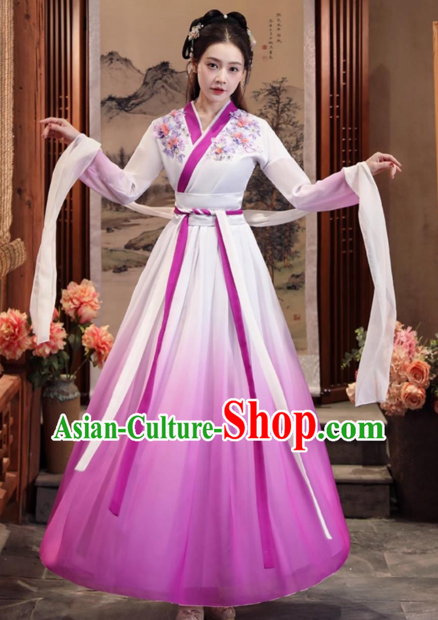 Purple Hanfu Women Classical Dance Performance Outfit Modified Chinese Ancient Dress Purple Hanfu Women Classical Dance Performance Outfit Modified Chinese Ancient Dress