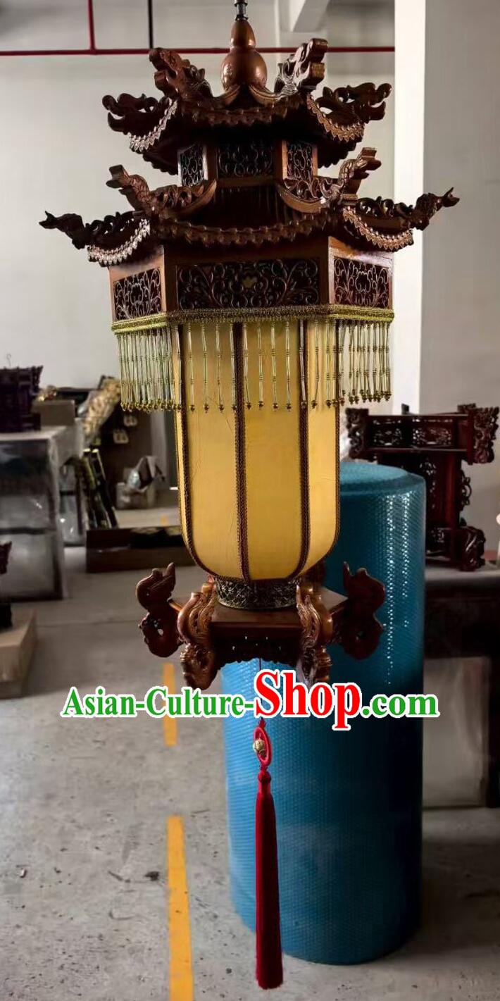 Full Handmade Wood Carving Lantern Traditional Chinese Lamp Giant Palace Lantern