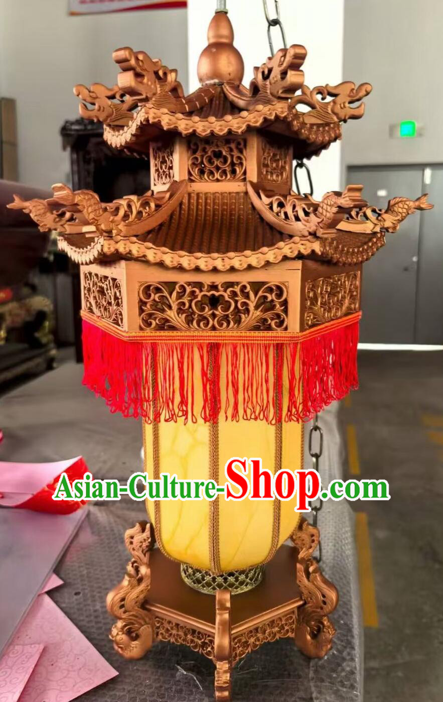 Full Handmade Wood Carving Lantern Traditional Chinese Lamp Giant Palace Lantern