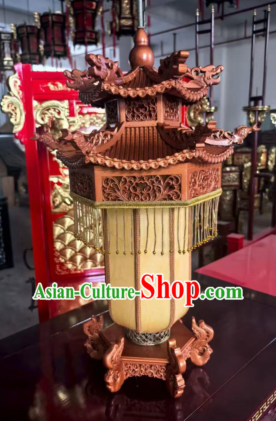 Full Handmade Wood Carving Lantern Traditional Chinese Lamp Giant Palace Lantern