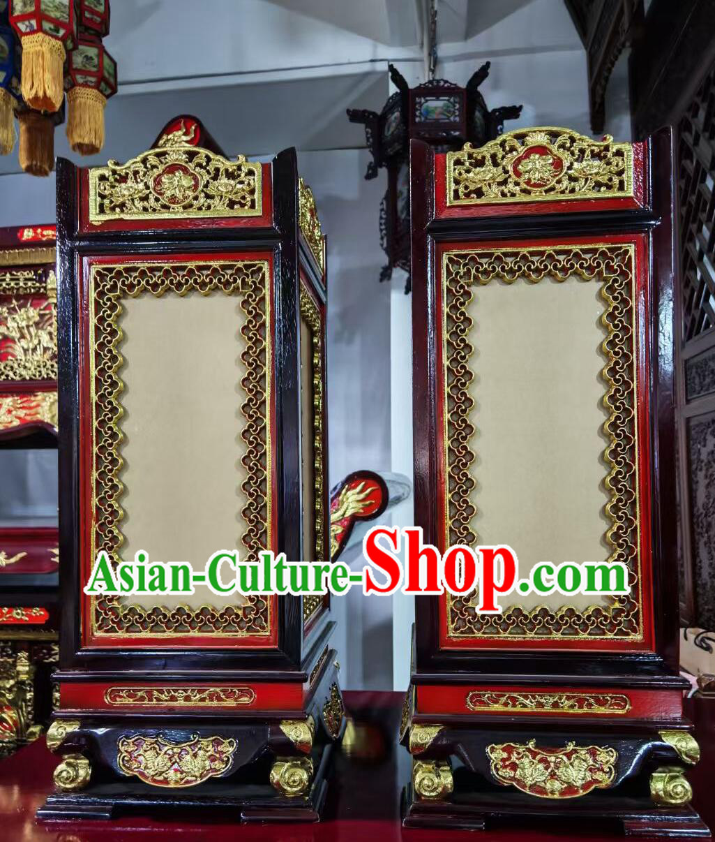Handmade Wood Desk Lantern Traditional Chinese Lamp Ancestral Hall Offering Lamp Handmade Wood Desk Lantern Traditional Chinese Lamp Ancestral Hall Offering Lamp