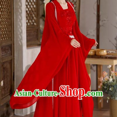 Women Hanfu Chinese Fashion Modified Ancient Fairy Dress Wide Sleeve Dance Costume