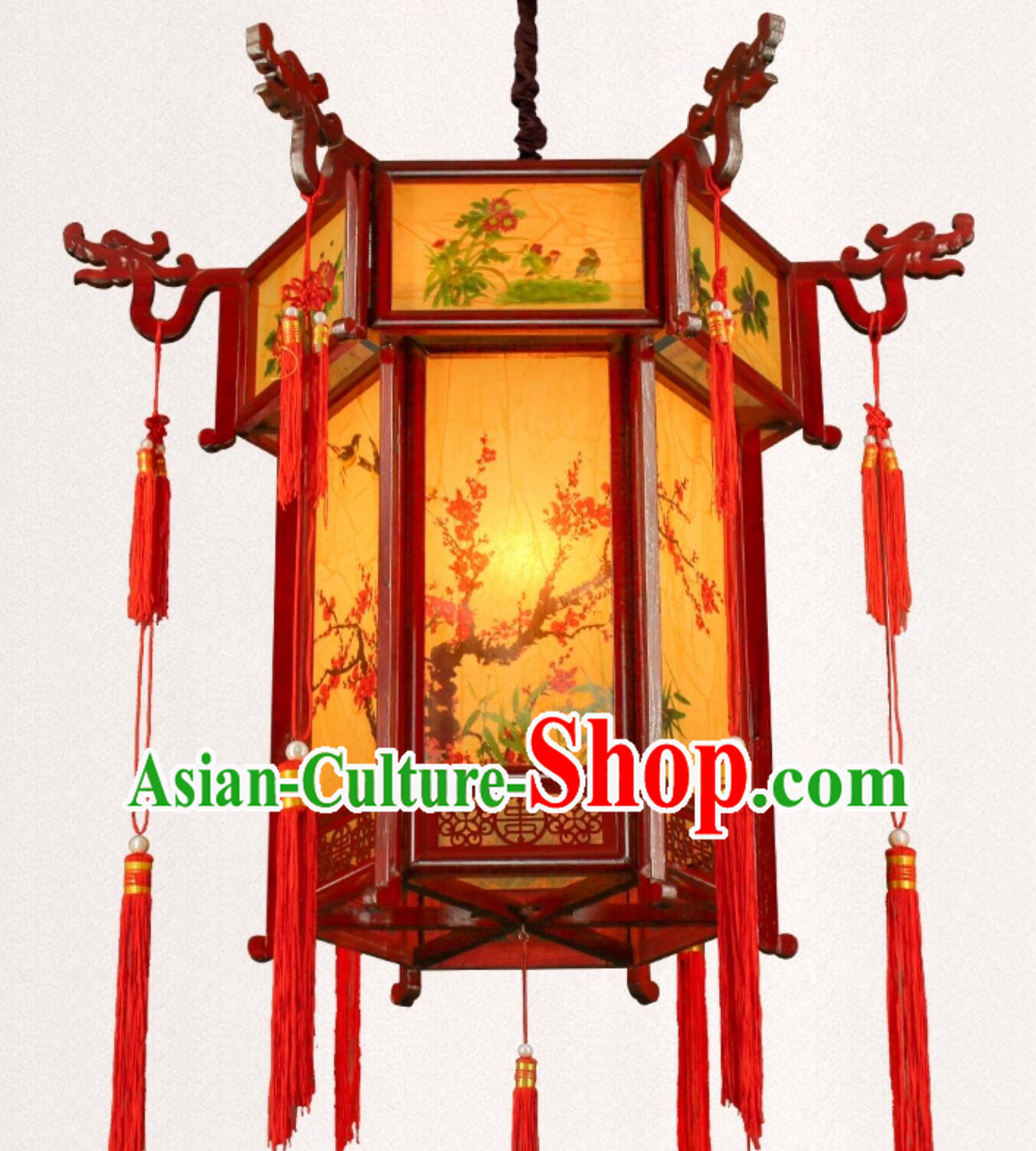 Chinese Antique Palace Lantern Wood Hexagonal Courtyard Lamp Handmade Hanging Light Chinese Antique Palace Lantern Wood Hexagonal Courtyard Lamp Handmade Hanging Light
