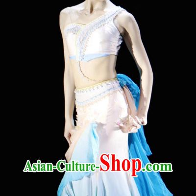 Dai Ethnic Performance Costume Wei Yang Women Flowy Dance Dress Chinese Yunnan National Peacock Dance Outfit