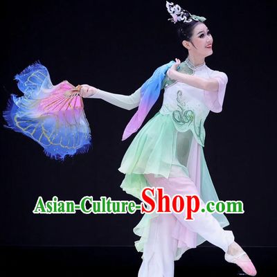 Jiaozhou Fan Dance Costume Chun Guang Performance Dress Gradient Chinese Classical Dance Outfit