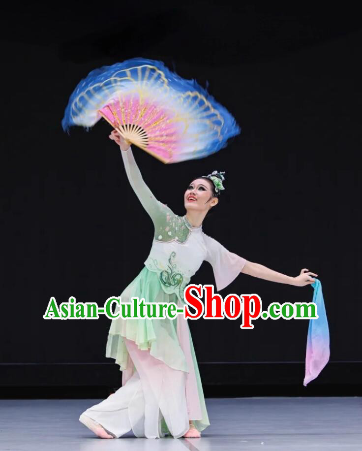 Jiaozhou Dance Costume Chun Guang Performance Dress Gradient Chinese Classical Dance Outfit Jiaozhou Dance Costume Chun Guang Performance Dress Gradient Chinese Classical Dance Outfit