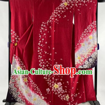 Japanese Traditional Women Formal Silk Furisode Kimono Kyoto Costume