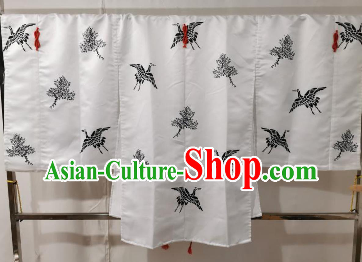 Japanese Authentic Miko Kimono Pine Crane Pattern Chihaya White Robe Handmade Coat Japanese Authentic Miko Kimono Pine Crane Pattern Chihaya White Robe Handmade Coat