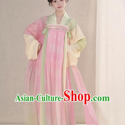 Tradtional Tang Dynasty Beizi High Waisted Ruqun Chinese Hanfu Complete Set