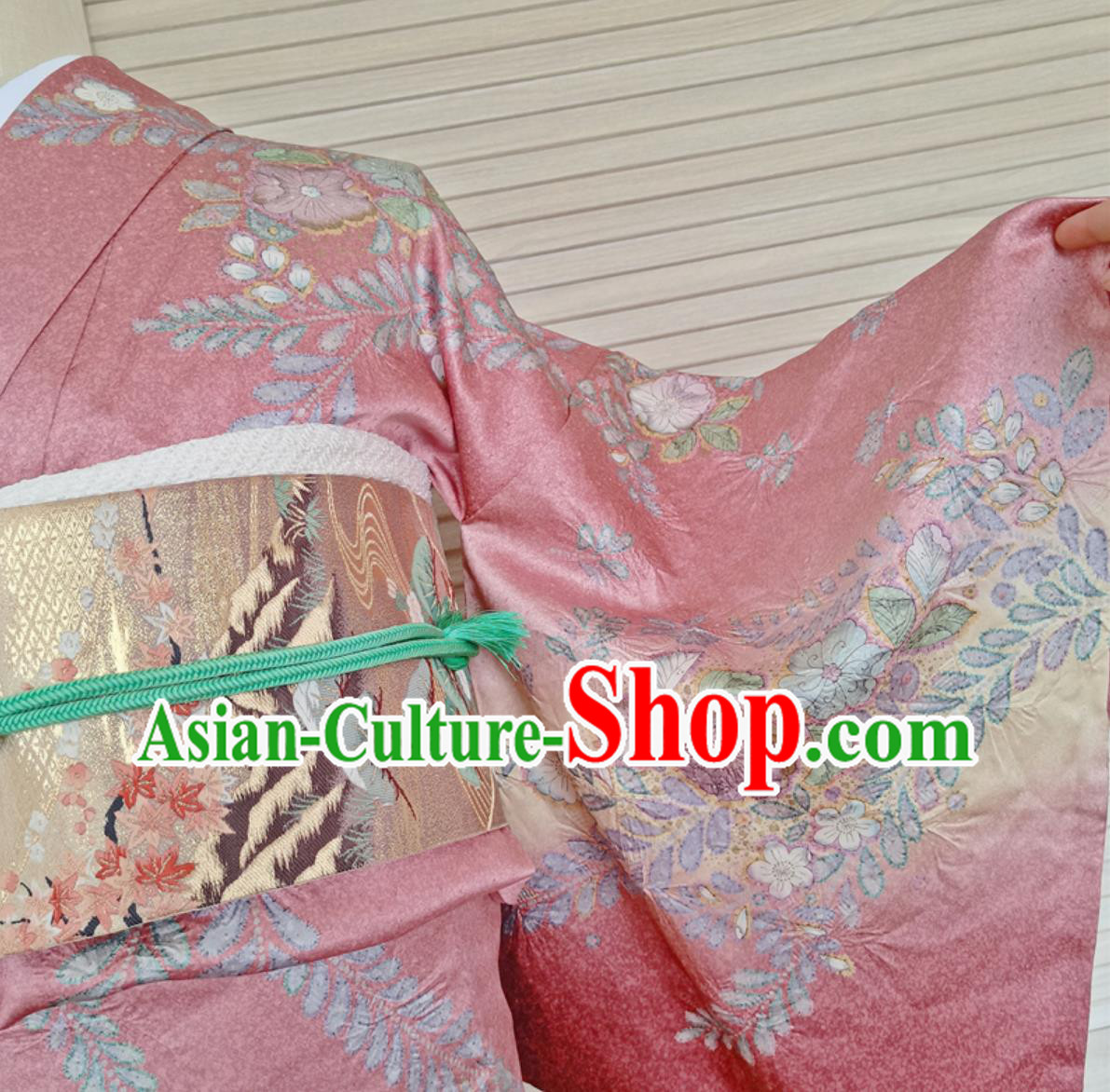 Japanese Traditional Silk Houmongi Kimono Tsukesage Tomesode Yuzen Embroidery Ombre Dress Japanese Traditional Silk Houmongi Kimono Tsukesage Tomesode Yuzen Embroidery Ombre Dress