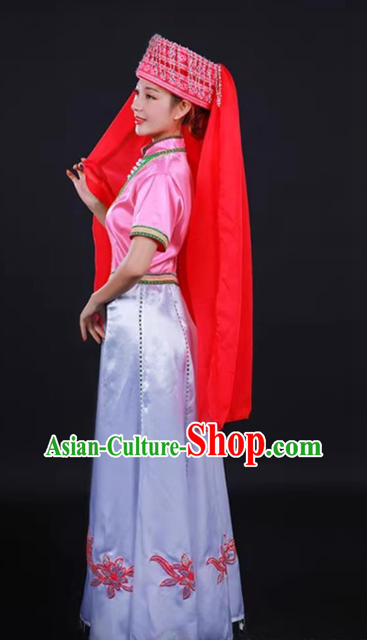 Dongxiang Ethnic Women Clothing Chinese Ningxia Minority Dance Performance Costume