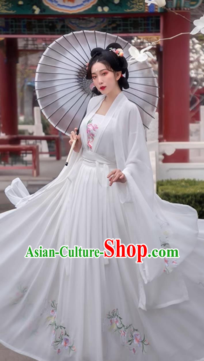 Chinese Song Dynasty Princess Clothing White Hanfu Dress Ancient Costume Chinese Song Dynasty Princess Clothing White Hanfu Dress Ancient Costume