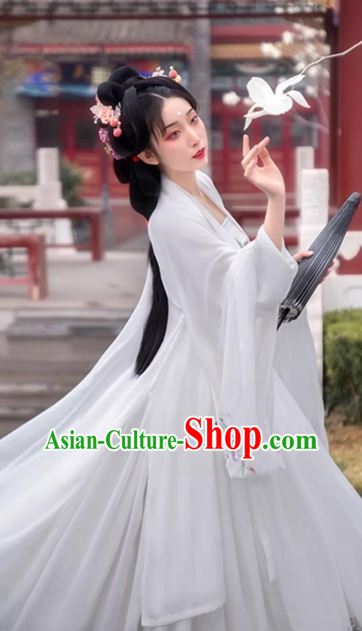 Chinese Song Dynasty Princess Clothing White Hanfu Dress Ancient Costume Chinese Song Dynasty Princess Clothing White Hanfu Dress Ancient Costume