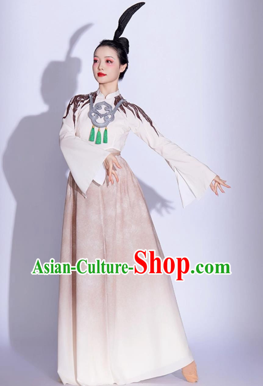Chinese Classical Dance Costume Women Jade Bird Dance Attire Fan Dance Performance Dress Chinese Classical Dance Costume Women Jade Bird Dance Attire Fan Dance Performance Dress