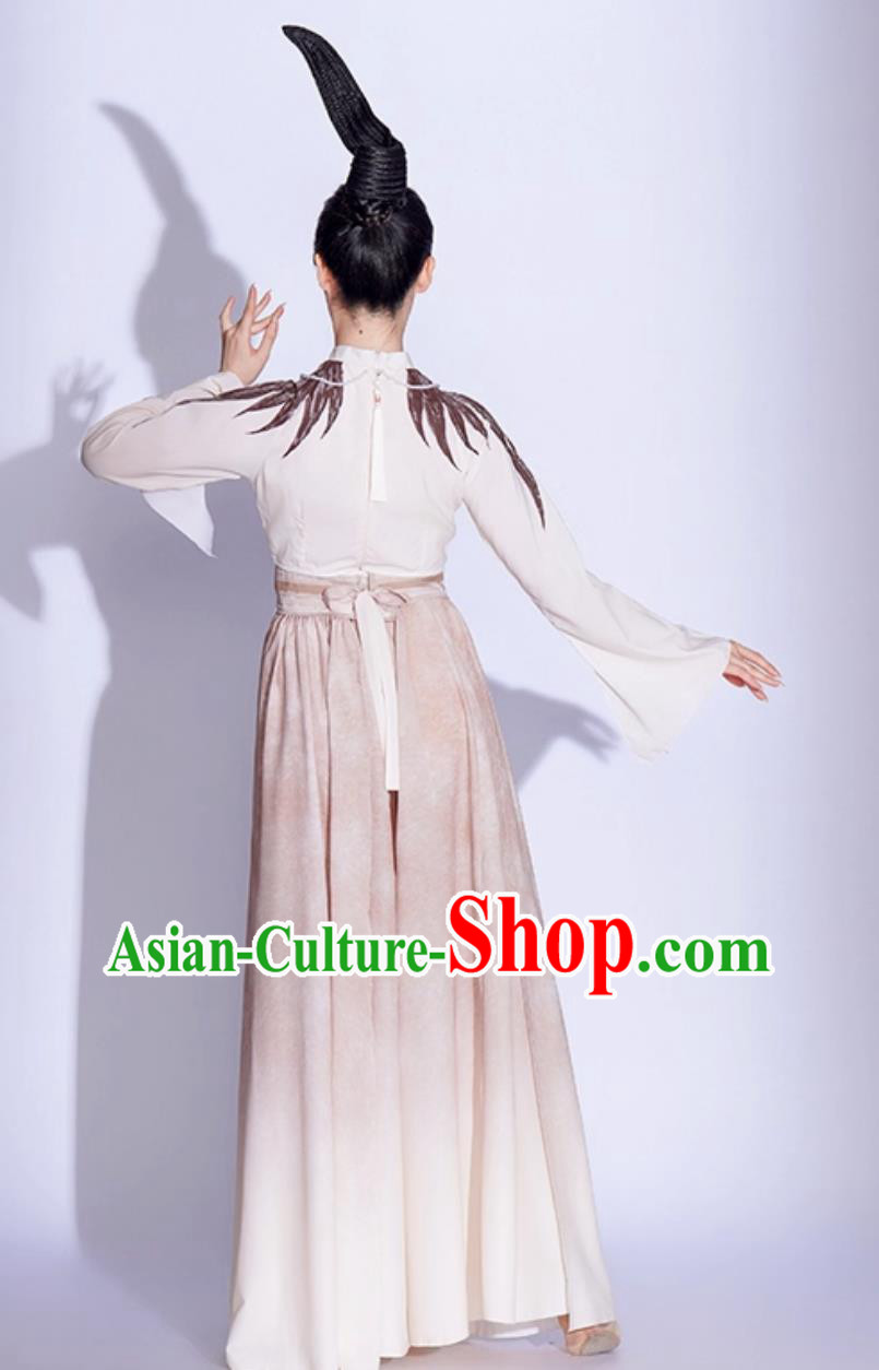 Chinese Classical Dance Costume Women Jade Bird Dance Attire Fan Dance Performance Dress Chinese Classical Dance Costume Women Jade Bird Dance Attire Fan Dance Performance Dress