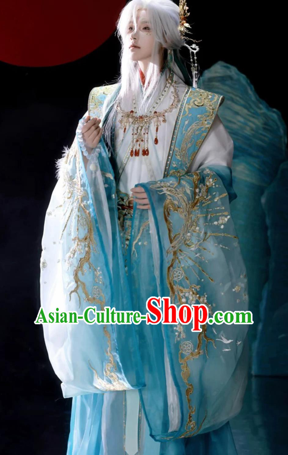 Male Blue Hanfu Ancient Chinese Clothing Legend Immortal Costume Male Blue Hanfu Ancient Chinese Clothing Legend Immortal Costume