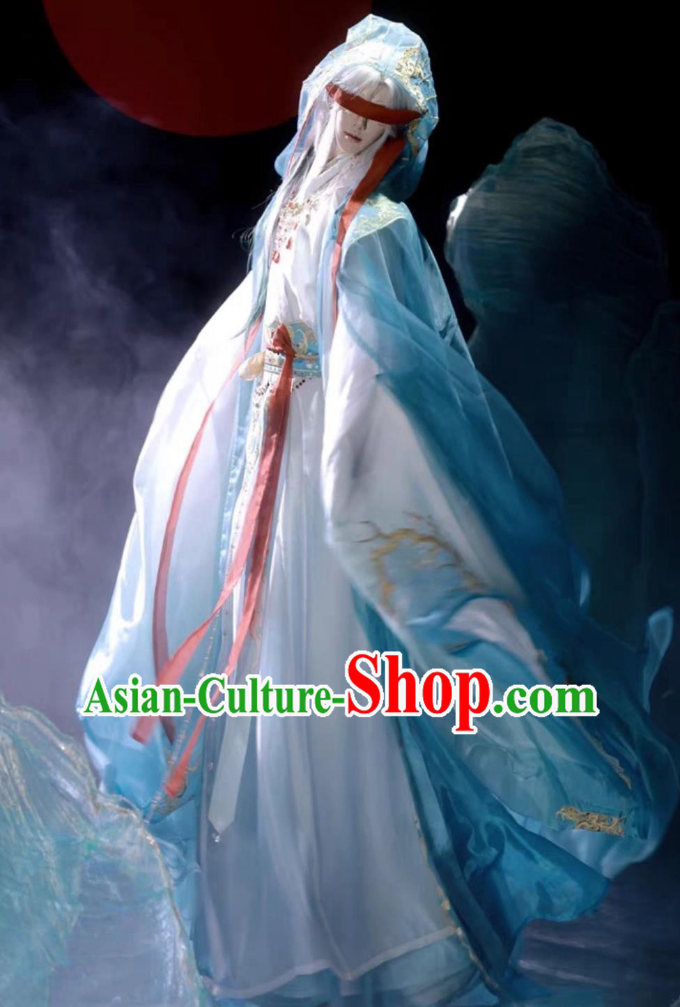 Male Blue Hanfu Ancient Chinese Clothing Legend Immortal Costume Male Blue Hanfu Ancient Chinese Clothing Legend Immortal Costume