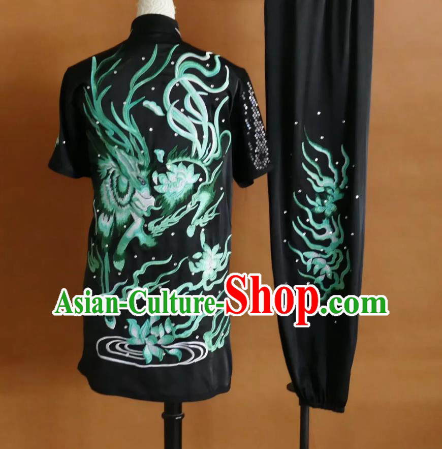 Southern Fist Wushu Uniform Floral Embroidered Changquan Professional Competition Performance Costume Southern Fist Wushu Uniform Floral Embroidered Changquan Professional Competition Performance Costume