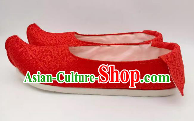 Ming Dynasty Plain Satin Shoes Hanfu Shoes Chinese Red Brocade Shoes Ming Dynasty Plain Satin Shoes Hanfu Shoes Chinese Red Brocade Shoes